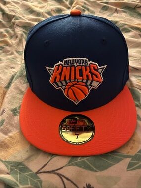 New Era Knicks Blue and Orange 59FIFTY Fitted Cap